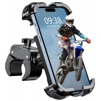 Babacom Bike Phone Holder, Upgrade Motorbike Phone Holder [1s Lock][Secure Protection], 360° Rotatable Phone Holder for Mountain Bike/ATV/Scooter Handlebar, Compatible with iPhone/Samsung 4.7-6.8"