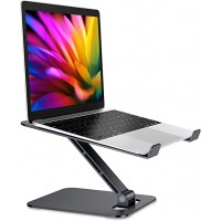Babacom Supporto PC Portatile, Pieghevole Ergonomico Porta PC con Regolabile Altezza, Ventilato Alluminio Laptop Stand Compatibile con MacBook Air, Pro, Dell XPS, Samsung, Altri 10-16" Tablet, Nero