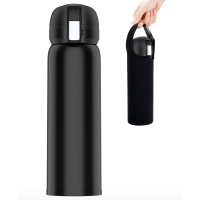 Babacom Bouteille d'eau Isolée sous Vide en Acier Inoxydable, Thermos Café 500ml pour Voyage Sport, Gourde Isotherme Compatible avec Support de Voiture - Housse de Bouteille Gratuite 