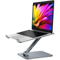 Babacom Laptop Ständer Höhenverstellbar, Faltbarer Laptop Stand aus Aluminiumlegierung Ergonomischer, Belüfteter Laptopständer Kompatibel mit MacBook Air, Pro, Allen Laptops 10-16" (Grau)