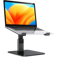 Babacom Laptop Ständer, 8 Höhenverstellbar Aluminium Kühlpads Laptop Stand, Ergonomischer Belüfteter Laptopständer Kompatibel mit MacBook, Air, Pro, Alle 10"-16" Notebooks - Schwarz