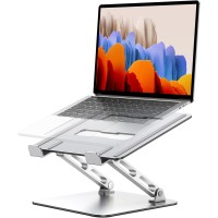 Babacom Laptop Ständer Höhenverstellbar & Belüftet mit Doppelstangen-Unterstützung, Ergonomisch, Faltbar & Tragbarer Notebook Ständer kompatibel mit MacBook Air/Pro (10-16 Zoll)