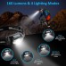 Babacom Head Torch, Rechargeable Super Bright LED Headlamp - 250 Lumens, Motion Sensor, IPX6 Waterproof, 5 Lighting Modes, Adjustable Angle & Strap, Led Head Torch for Running Hiking Fishing Hunting