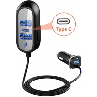 KFZ Ladegerät, Babacom Ladegerät Auto 4 USB Ports Multi-Funktion 30W 12V/24V 5.8A Auto Adapter für iPhone X/8/7/6 Plus, Samsung Galaxy S9 Plus/S8/Note 8/S7, Google Pixel XL, Macbook, Tablet