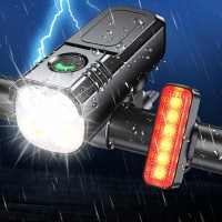 Babacom Lumiere Velo Avant et Arriere [Spot & Faisceau d'Inondation], [8+6 Modes d'Éclairage] Lampe Vélo Moto LED Puissante Étanche, Alliage d'Aluminium, Eclairage Vélo pour Cyclysme VTT Motos