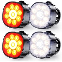 Babacom Lumiere Velo [Spot & Faisceau d'Inondation], Éclairage Vélo Avant et Arrière Rechargeable USB, 8+7 Modes Lampe Velo Moto LED Puissantes Étanche IP65 pour VTT, Trotinette Electrique, Jour/Nuit，2 Ensembles