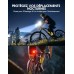 Babacom Lumiere Velo [Spot & Faisceau d'Inondation], Éclairage Vélo Avant et Arrière Rechargeable USB, 8+7 Modes Lampe Velo Moto LED Puissantes Étanche IP65 pour VTT, Trotinette Electrique, Jour/Nuit