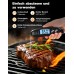 Babacom Fleischthermometer Sofortanzeige mit zwei Sonden & großem Bildschirm, Bratenthermometer mit Alarmeinstellung und Kalibrierung, Grillthermometer für Küche, Ofen, Zucker, Flüssigkeiten, BBQ，Schwarz