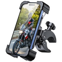 Babacom Bike Phone Holder, [Super Stable & Anti Shake] Motorbike Phone Holder, Phone Holder for Bike Scooter Handlebar, [1s Auto Lock] Bike Phone Mount Cycling Handlebar Bag for 4.7"-6.8" Phones