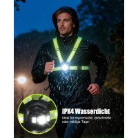 Babacom Lauflampe Joggen 360° Reflektoren, 500 Lumen Lauflicht mit 45° Verstellbarem & IPX4 Wasserdicht, 1800 mAh Wiederaufladbare Reflektierende Weste ersetzen Stirnlampe für Nachtgehen/Radfahren