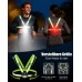 Babacom Lauflampe Joggen 360° Reflektoren, 500 Lumen Lauflicht mit 45° Verstellbarem & IPX4 Wasserdicht, 1800 mAh Wiederaufladbare Reflektierende Weste ersetzen Stirnlampe für Nachtgehen/Radfahren，Brstleuchte + Rücklicht
