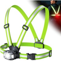 Babacom Lauflampe Joggen 360° Reflektoren, 500 Lumen Lauflicht mit 45° Verstellbarem & IPX4 Wasserdicht, 1800 mAh Wiederaufladbare Reflektierende Weste ersetzen Stirnlampe für Nachtgehen/Radfahren，Brstleuchte + Rücklicht