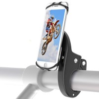 Support Téléphone Vélo, VPROOF Support Téléphone Moto Universel Réglable en Silicone pour iPhone XR/XS/X/8/7/6S Plus, Samsung et 4,7-6,3 Pouces Smartphones, Idéal pour Route Montagne