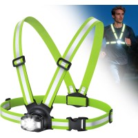 Babacom Running Lights for Runners, 500LM Running Chest Light, 45° Adjustable Beam & 6 Modes, 360° Reflective Running Vest, 1800mAh Rechargeable Alternative Head Torch for Jogging/Riding/Dog Walking