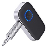 Babacom Bluetooth Receiver, Car Bluetooth Aux Adapter, Noise Cancelling 3.5mm Aux Bluetooth 5.0 Music Receiver for Home Stereo, Wired Headphones, Hands-free Calls (16 Hours Working Time/Dual Link)