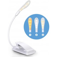 Babacom Lampada da Lettura, Luce per Lettura Libri a Letto 7 LEDs 3 Modalità con Clip & Interruttore a Sfioramento, USB Ricaricabile, 360° Flessibile Luce da Lettura per Lavoro, Letto, Tavolo